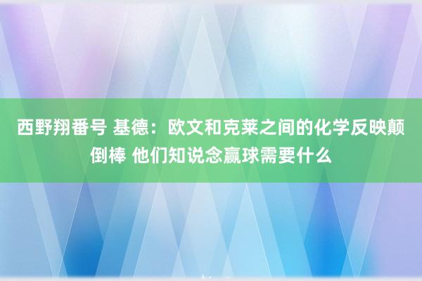 西野翔番号 基德：欧文和克莱之间的化学反映颠倒棒 他们知说念赢球需要什么