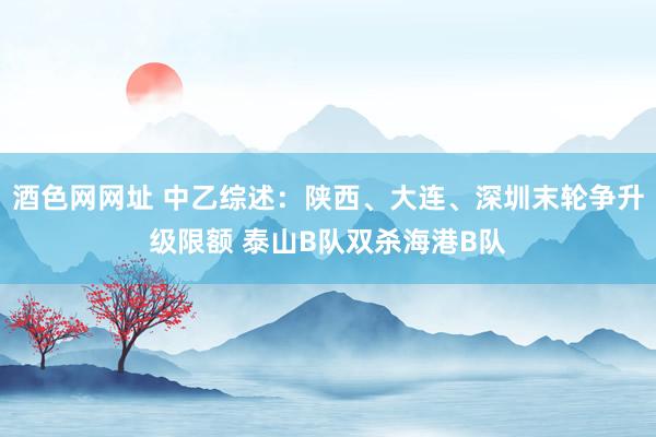 酒色网网址 中乙综述：陕西、大连、深圳末轮争升级限额 泰山B队双杀海港B队