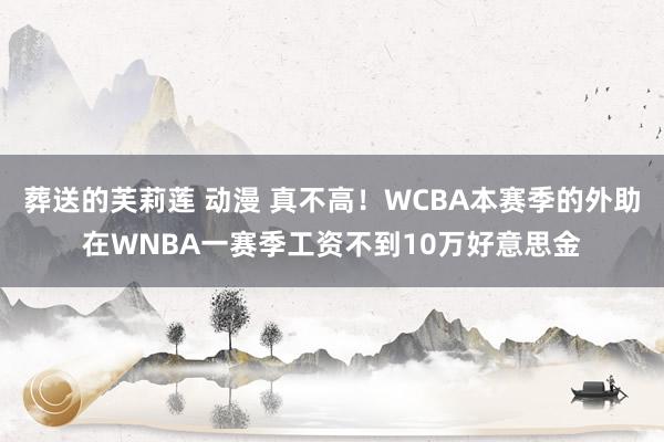 葬送的芙莉莲 动漫 真不高！WCBA本赛季的外助在WNBA一赛季工资不到10万好意思金