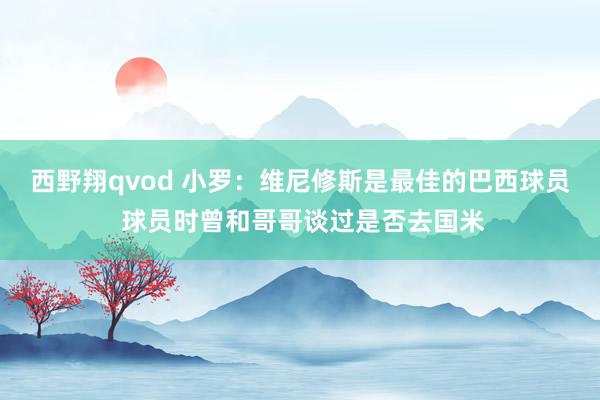 西野翔qvod 小罗：维尼修斯是最佳的巴西球员 球员时曾和哥哥谈过是否去国米