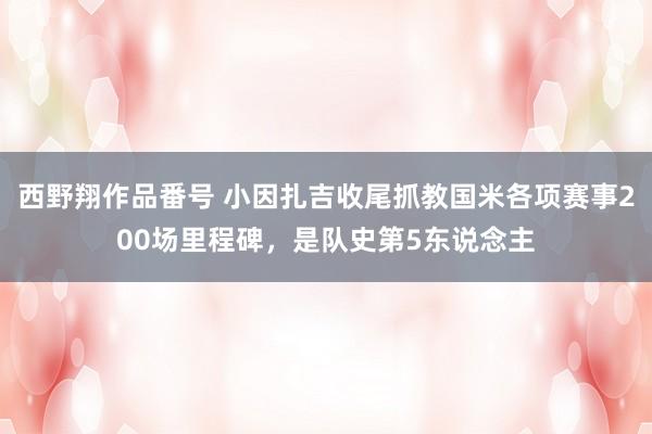 西野翔作品番号 小因扎吉收尾抓教国米各项赛事200场里程碑，是队史第5东说念主